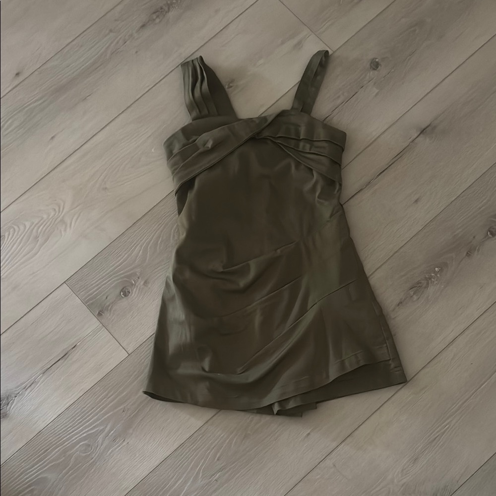 Habitual Green Asymmetrical Sheath Dress